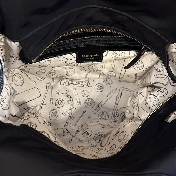 Kate Spade New York Nylon Small Karen Shoulder Handbag - Black With Dust Bag - Picture 8 of 9